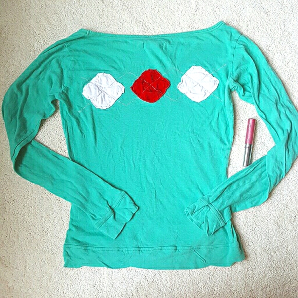 anthropologie • argyle diamond long sleeve tee